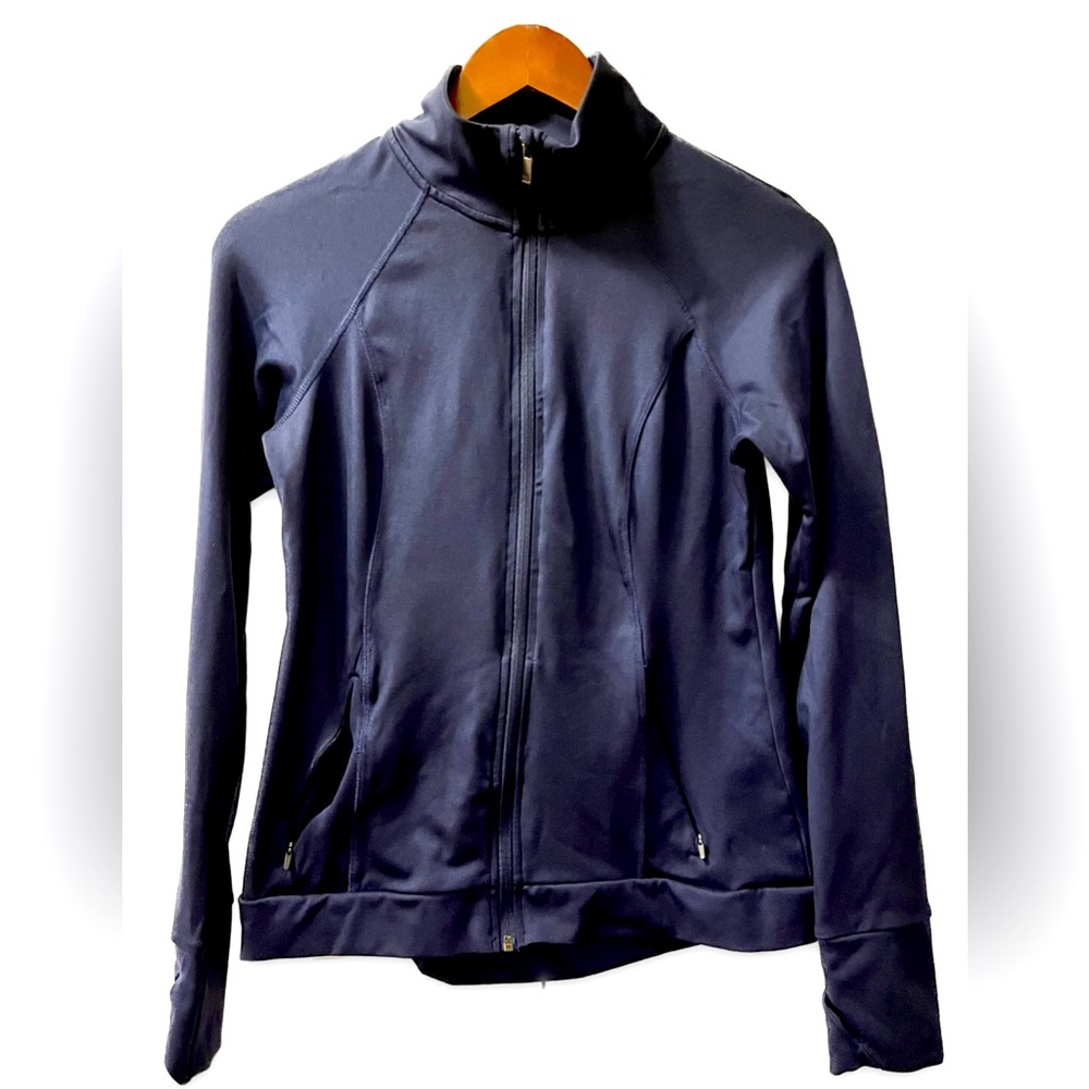 All in Motion Mock Neck Zip-up Jacket w/ Thumbholes - Sz S